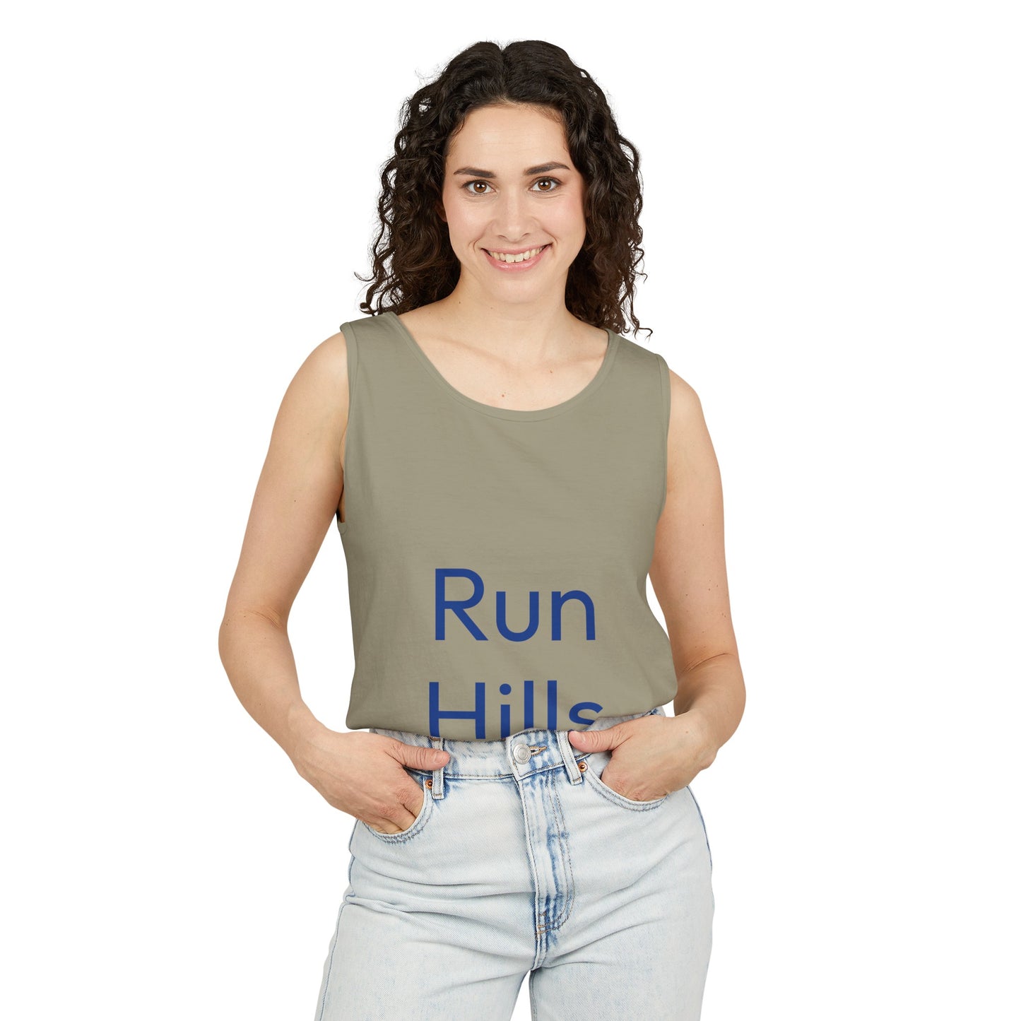 Run Hills Because no one has time for a Treadmill - Unisex Garment-Dyed Tank Top